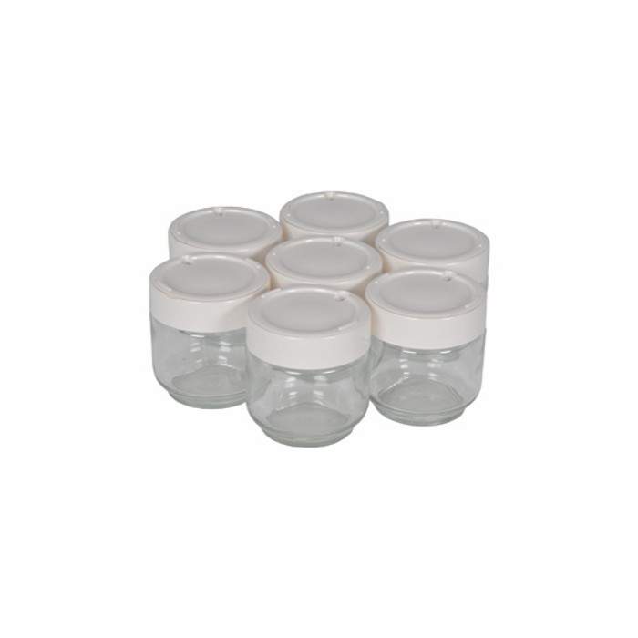 MOULINEX A14A03 - 7 pots verre couvercle blanc avec dateur pour