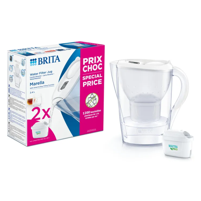 Carafe Eau Brita Marella Blanche L Cartouches All In