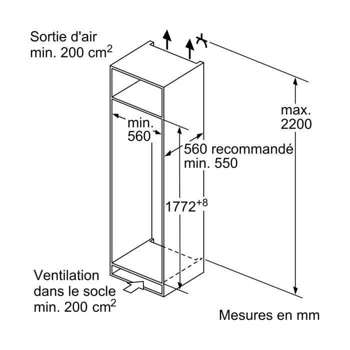 Réfrigérateur encastrable Bosch Exclusiv KIR81EDD0 Softclose 177